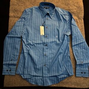 EXPRESS 1MX Modern Fit Stretch Cotton L/S Button-Up Shirt SMALL (14-14.5) NWT